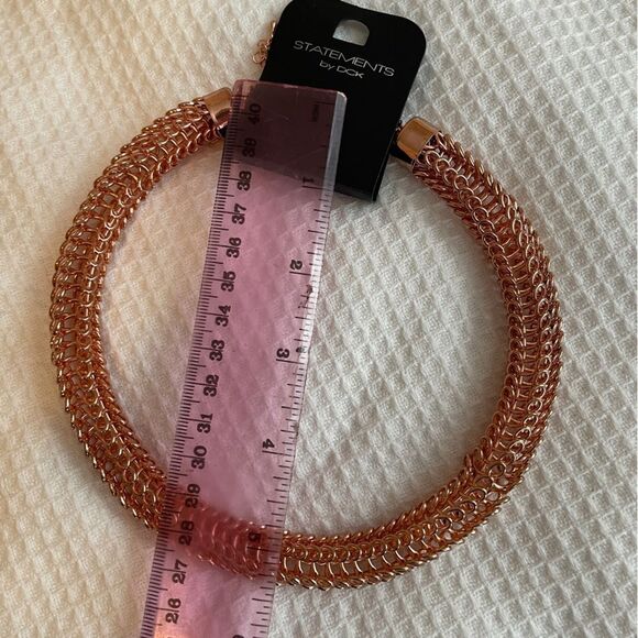 NWT Rose gold‎ metal tubular statement necklace - Picture 4 of 4